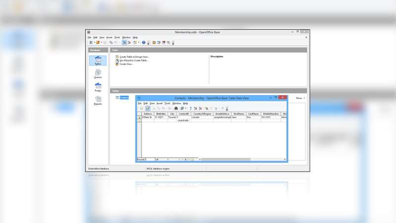 OpenOffice Base ile Veri Tabanı Yönetimi